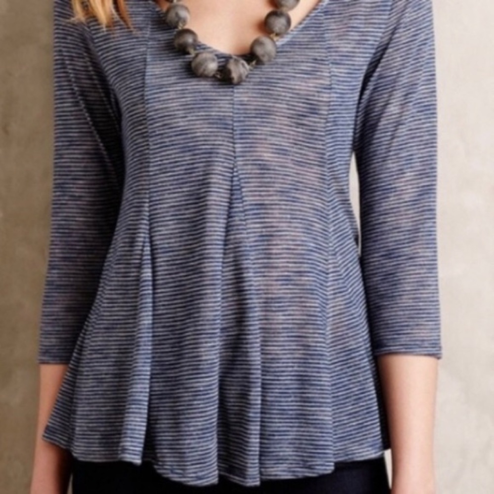 NWT Puella peplum 3/4 sleeve striped shirt